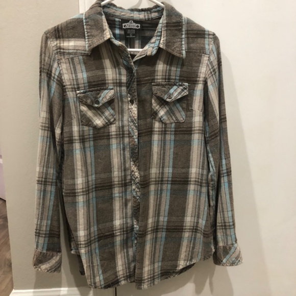 Angie Flannel Button Down Shirt - Picture 2 of 4